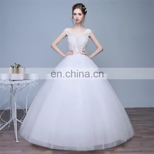 HS1604 Vintage Lace Applique Sheer Wedding Dresses 2017 Elegant Court Train Ruched Tulle Plus Size Bridal Gowns Custom Made thumbnail-3
