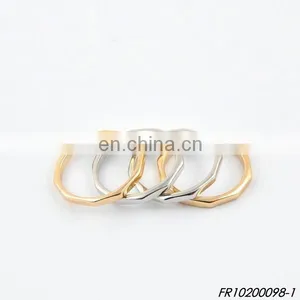 Set Of 6 Gold And Silver Plated Alloy Screw Nut Shaped Rings thumbnail-1