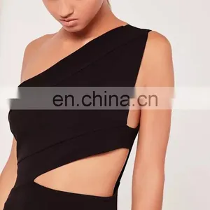 Fashion Hot Sale Black Long Party Dress for Young Ladies thumbnail-2