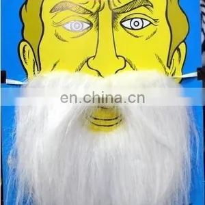 Party Polyester Funny Christmas Santa Fake White Beards for Sale MOU-0035 thumbnail-1