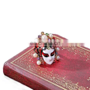 MCH-2327 2017 Fashion Wholesale New Design Ladies Chinese Style Beijing Opera Facial Masks Diamante Finger Ring thumbnail-2