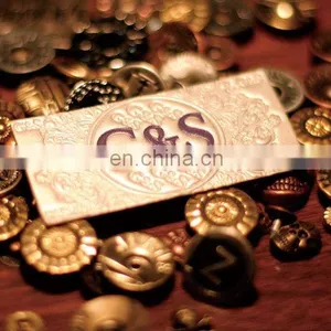 Custom Private Design Brand Name Jeans Metal Button thumbnail-1