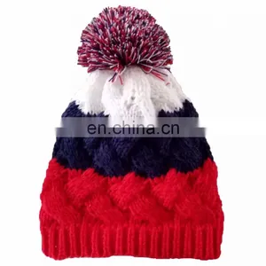 Custom Knit Weave Figure Baby Beanie With Pom Pom thumbnail-4
