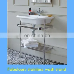 Elegant Chrome Washstand for Transitional Bathroom Design Idea thumbnail-1