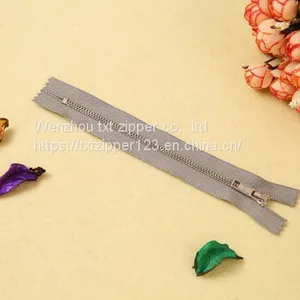#3 #4 #5 #8 Metal Brass Zipper With Light Golden Platinum Teeth Close End thumbnail-2
