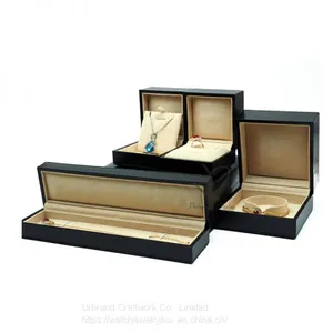 Unique Hot Sale Custom Brand PU Leather Jewelry Set Box Plastic Gift Box for Necklace Ring Pendant Bracelet Jewelry thumbnail-3