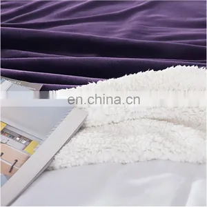Security Outdoor Lightweight Fluffy Design Violet Sherpa Blanket For Summer thumbnail-6