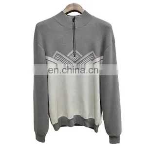 DiZNEW European and American High Quality Men's Wear 14GG Thick 100%Rayon Sweater thumbnail-1