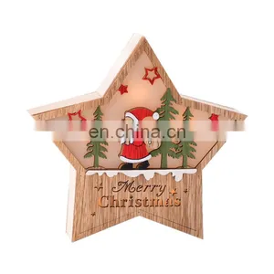 Christmas LED Light 3D Wooden Star Twinkle Battery Powered Christmas Lamp Holiday Party Decorative Fairy Lights thumbnail-3