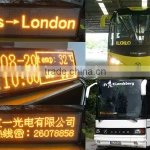 High Bright RS232 USB Led Dot Matrix Yellow P4.75 Bus Led Display Screen, Bus Video Led Open Sign, Led Route Sign Quality Choice thumbnail-1
