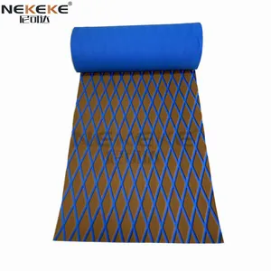 NEKEKE 70*190*0.6 cm Light Brown+Dark Blue+Diamond on Surface Boat Yacht Marine EVA Deck Foam Sheet Composite Outdoor Decking thumbnail-2