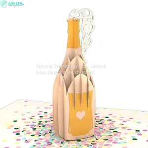 Personalized Champagne 3D Pop-up Cards Best Father’s Birthday for Party Celebration Gift thumbnail-3