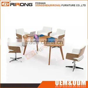 High Quality AA Fireproof Wood Modern Long Oval Conference Table for 10 Person thumbnail-3