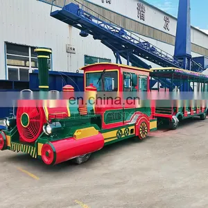 Large Battery Trackless Train Tourist Park Sightseeing Trains Amusement Equipment Trackless Train thumbnail-2