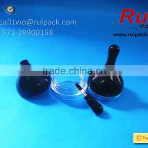 Plastic Transparent Lip Gloss Jar With Mini Bursh, Black Clear Lip Cream Case/container thumbnail-3
