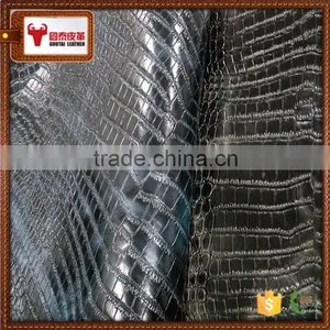 Crocodile Pattern Embossed Finished Cow Leather thumbnail-5