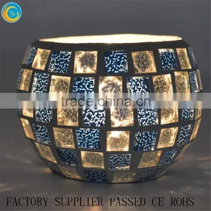 Colored Handmade Round Crackle Mosaic Glass Candle Holders Vintage Candle Jars Quality Choice Supplier's Choice thumbnail-1
