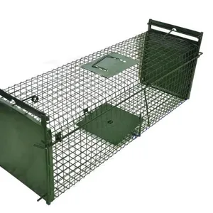 Double Door Entry Collapsible Animal Trap Cage Possum Cat Folding Live Animal Cage Trap thumbnail-1