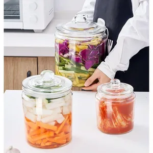 Premium Glass Jar - Airtight Lid Keeps Fresh, Clear for Easy Viewing. Ideal for Pantry: Grains, Teas & Spices. Stylish Home Use. thumbnail-5