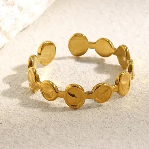 Gold Plated Stainless Steel Ring - 18K, 5mm Width, Nickel Free, 50pcs Minimum Order thumbnail-3