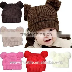 Children Beanie Hat With Two Balls thumbnail-1