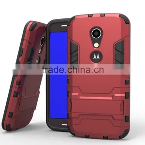 Hot Sale Armor 2 in 1 Plastic Silicon Hard Stand Holder Case Cover for Motorola Moto G/G2/G3 Armor, For Moto x Play/Force Cover thumbnail-5