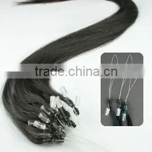 Black Remy Pre-bonded Hair Extension Micro Ring Loop Hair Extension thumbnail-1