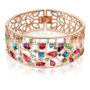 Statement Wholesale Jewellery Colorful Stone 18k Gold Bangle Saudi Arabia Jewelry thumbnail-1