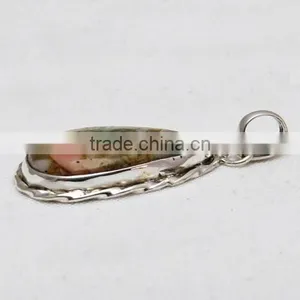Beautiful Design Fuchsite Pendant, Gemstone Silver Jewelry, Exporter and Wholesaller thumbnail-3
