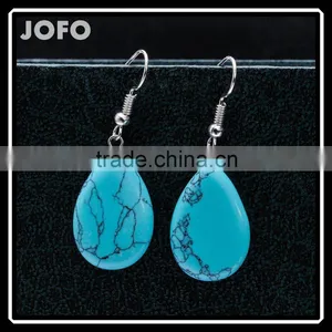 2016 New Factory Direct Natural Stone Turquoise Drop Earrings SMJ0149 thumbnail-1