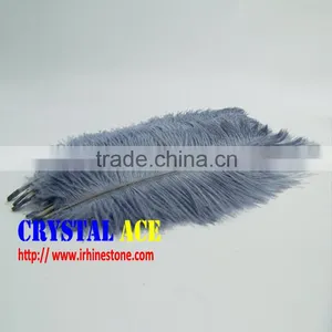 Factory Wholesale Bulk Plumage Trim Dyed Gray Ostrich Feathers Fringe for Dresses thumbnail-1