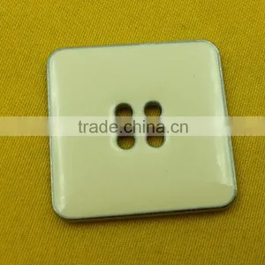 28mm Square Shape 4 Holes Metal Button With Cream Enamelled for Dress -- MS3361 thumbnail-4
