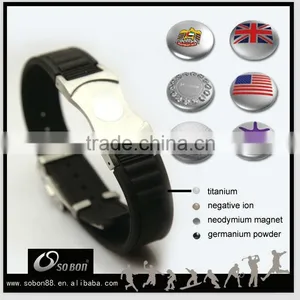 2013 New Arrival Energy Bracelet With Metal Band Featured Metal Button Exchanged thumbnail-1