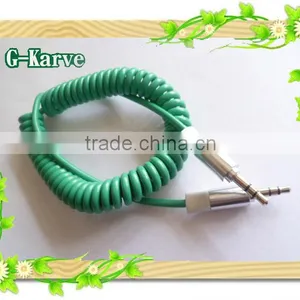 1.8m Colorful DC 3.5 M-M Spiral Audio Cable With Metal Connector thumbnail-1