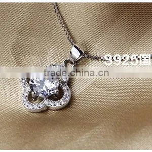 European Style Fashion 925sterling Silver Crytal Flower Design Pendant Jewellery thumbnail-3