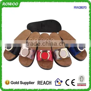 Customised House Slippers for Ladies,beaded Shoe Cork Decoration,wooden Soles Material thumbnail-4