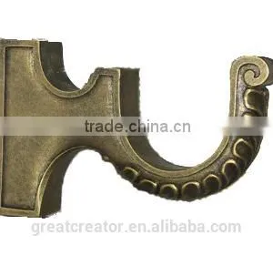 Decorative Cherry Wood Curtain Rod Wall Mounting Brackets thumbnail-3