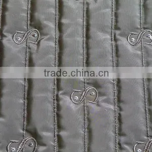 210T Waterproof Stripe Polyester Embroidered Thermal Padding Quilting Fabric China for Clothing thumbnail-4
