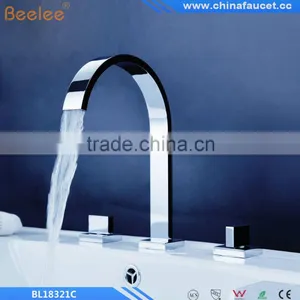 Beelee BL18322C Chrome Finish Two Handles Three Holes Bathroom Waterfall Basin Mixer Vessel Faucet Tap thumbnail-3
