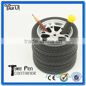 Hot Sell Black Color Resin School Tire Pen Holder/office Tyre Pen Container thumbnail-3