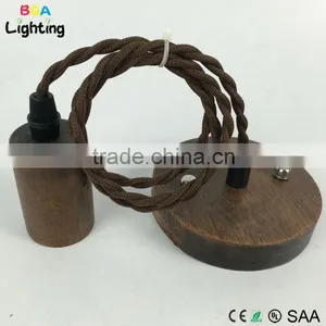 E27 & E26 Energy Saving Wood Pendant Hanging Lamp Cord thumbnail-4