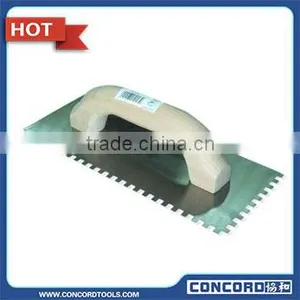 Plastering Trowels With Wooden Handle, Closed Type, Square Notching Tools thumbnail-1