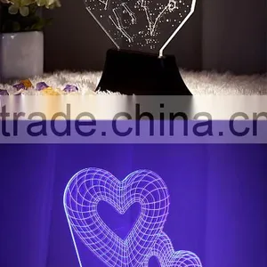 Telesthesia Acrylic + 3d Optical Illusions Led Rectangle Lighted Display Base Multi Color Changing Night Light Lamp thumbnail-4
