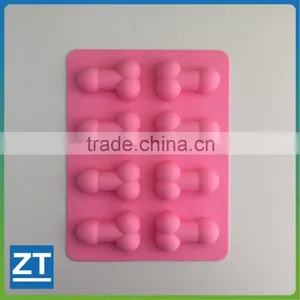 Penis Shape 8 Ice Cube Tray Mold Pink Novelty Gag Gift Bachelorette Party thumbnail-1