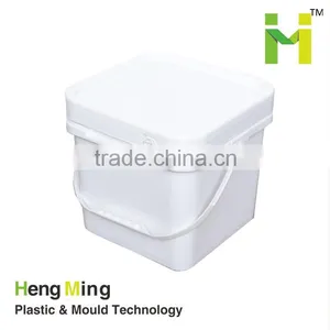 8L Food Transparent Square Plastic Paint Bucket With Lid thumbnail-1