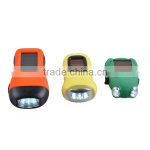 Hand Crank Emergency Dynamo Solar 3 LED Hand Rechargeable Flashlight thumbnail-4