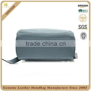 CSS1500-001 Ladies Simple Pebbled Cow Leather 100 % Genuine Leather Backpack thumbnail-4