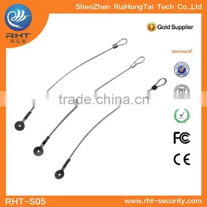 Black/White/Grey Dual Loops EAS Steel Wire Lanyard,Wholesaler Price Steel Wire Lanyard for Hard Tag thumbnail-1