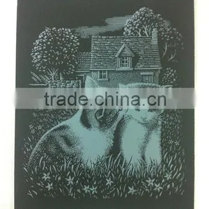 Two Cats Inkjet Engraving Card/Scratch Art Foil Paper/foil Card/Scratch Foil Paper Engraving Art Quilling Art Paper thumbnail-1