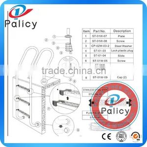1.2mm Thickness Stainless Steel 304/316 2 Step Ladder With Handrail thumbnail-2